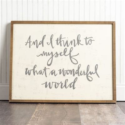 What a Wonderful World Wall Art: Reflecting Beauty and Positivity